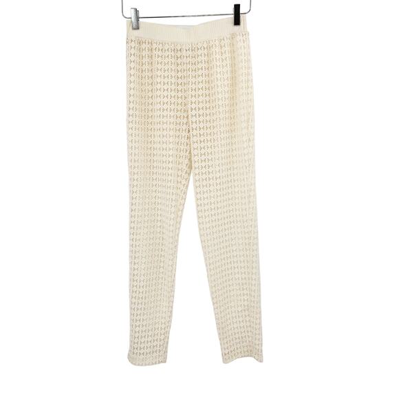 2/$30 FORTUNE Swimwear Pants Size S Cream Ivory Sheer Lace Pant Slim - Picture 4 of 6
